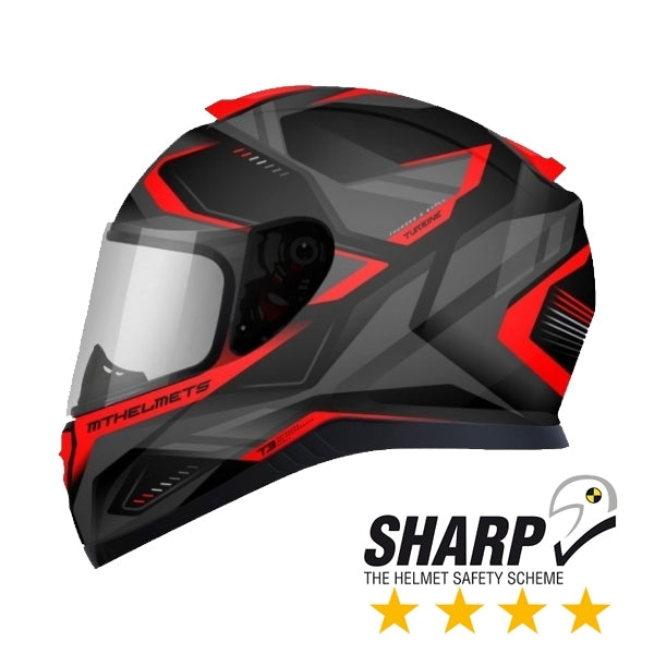 CASCA MT THUNDER 3 SV TURBINE NEGRU MAT / ROȘU