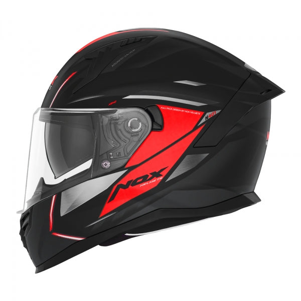 Cască de protecție NOX N401 XENO, negru mat / roșu
