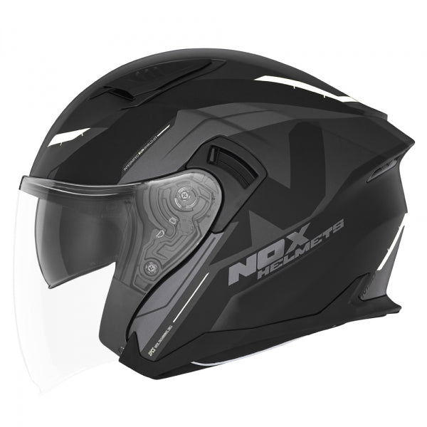 CASCA NOX N130 KLINT MAT NEGRU / ALB