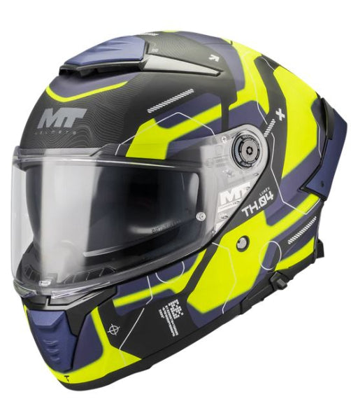 CASCA INTEGRAL MT THUNDER 4 SV LUMEX B27 MAT NEGRU / GALBEN NEON / ALBASTRU