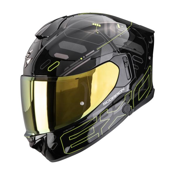 CASCA SCORPION EXO-530 AIR FOND Negru-Galben neon