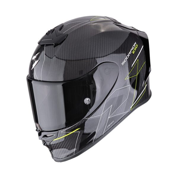 CASCA SCORPION EXO-R1 EVO CARBON AIR CYNERGY Negru-Galben neon