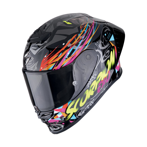 Cască de motociclism SCORPION EXO-R1 EVO II AIR SAVAGE Negru-Albastru-Roz