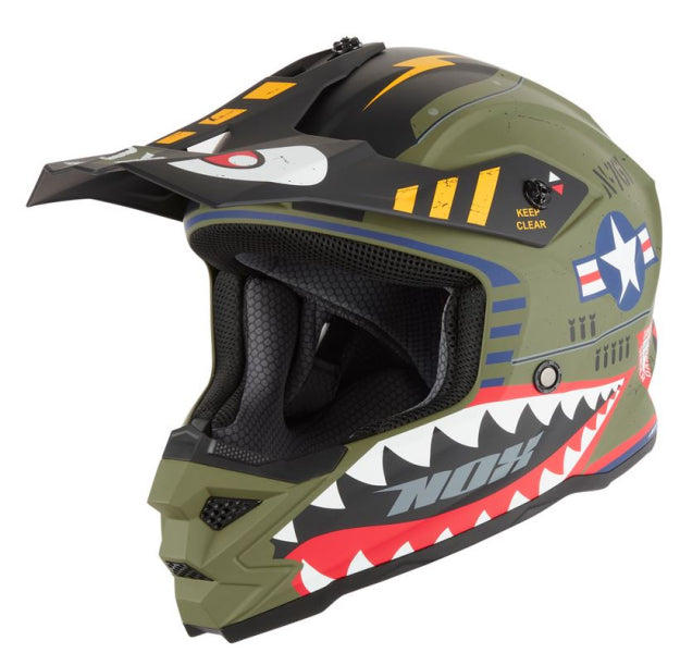 NOX BUKÓSISAK N761 MX KID FIGHTER MATT ZÖLD / FEHÉR / PIROS