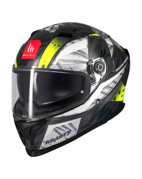 Casca de motociclism MT BRAKER SV FURY C6, gri lucios/neon
