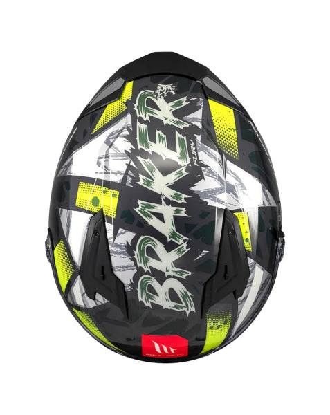 Casca de motociclism MT BRAKER SV FURY C6, gri lucios/neon