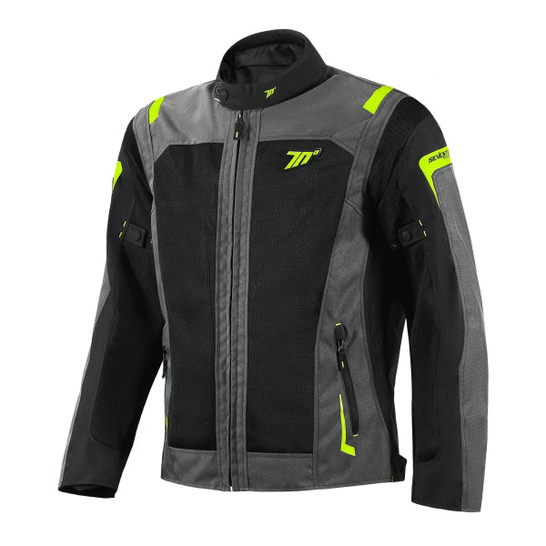 Palton SEVENTY DEGREES SD-JT66 pentru bărbați, model Sahara, de vară, gri / galben neon