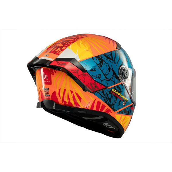 Casca de motociclism MT THUNDER 4 SV RAINFOREST C4 portocaliu strălucitor/albastru