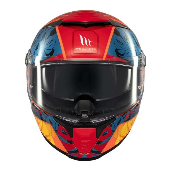 Casca de motociclism MT THUNDER 4 SV RAINFOREST C4 portocaliu strălucitor/albastru