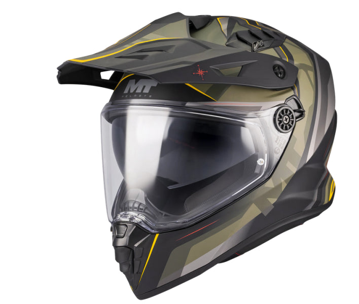 Cască de motociclism MT TRACK SV QUESTOR B6 negru mat / verde / galben